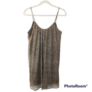 Women's Paper Crane Metallic Mini Sleeveless Dress Size Small